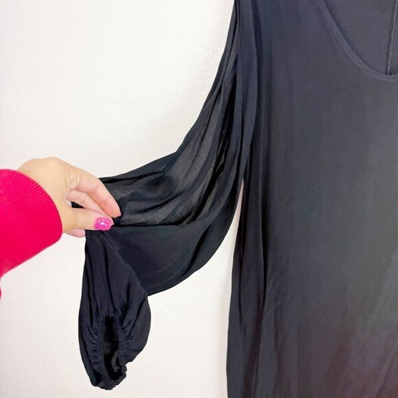 Elan Black Tunic Swim Dress Cover Up Open Shoulder Small - Picture 4 of 6